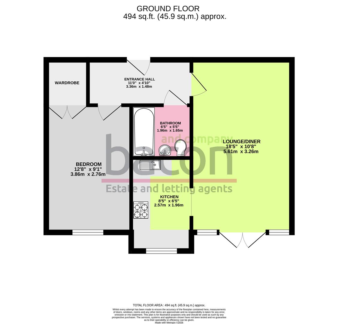 Floor Plan | Flat - Retirement | Guardian Court, Rogate Road, Worthing, West Sussex, BN13 2EE | For Sale